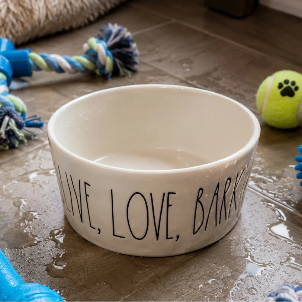 Reserved 💖 Rae Dunn Ceramic Dog Bowl LIVE LOVE BARK  NEW